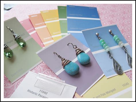 Earring cards - All kinds of punches will help make earring cards a lot easier. Very useful for the time pressed artisan! Using business cards as earring cards is a brilliant idea because the card with earrings can just be taken off a display board and popped into a suitable bag for a customer.I usually use just a pin tack to puncture holes for the hooks …